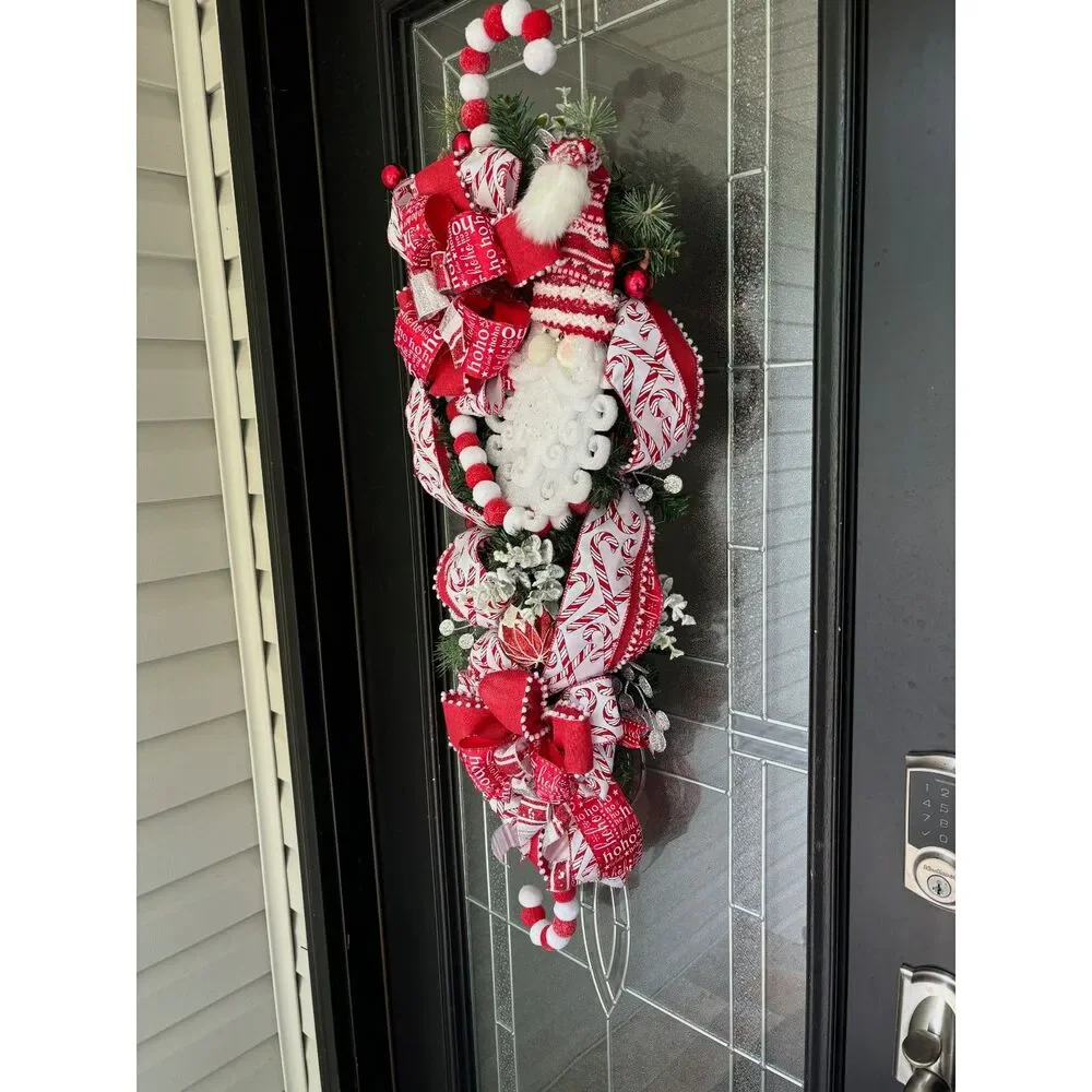 Santa Christmas Swag Door Wreath